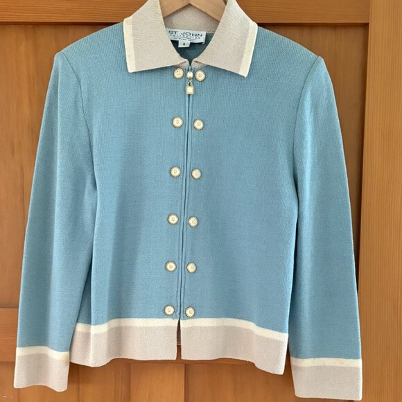 St. John Collection Jackets & Blazers - St John Collection by Marie Gray Zipper Sweater Jacket